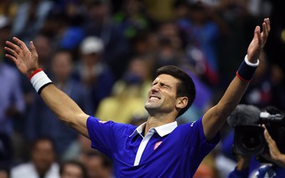Serbialainen tenniksen pelaaja, Novak Djokovic, ATP, Association of Tennis Professionals, muotokuva, 4k