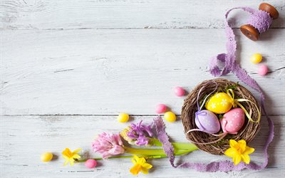 عيد الفصح, رسمت البيض, عطلة سمات, الربيع, الأعياد الدينية, زهور الربيع