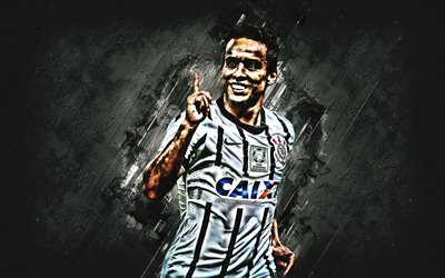 Jadson, musta kivi, Corinthians, iloa, jalkapallo, brasilian jalkapalloilijat, grunge, Serie, Brasilia, Sport Club Corinthians Paulista