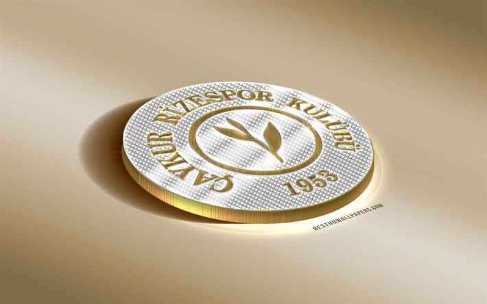 Caykur Rizespor, التركي لكرة القدم, الذهبي الفضي شعار, ريزي, تركيا, الدوري الممتاز, 3d golden شعار, الإبداعية الفن 3d, كرة القدم