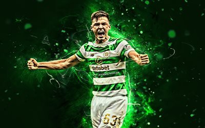 Kieran Tierney, Escoc&#234;s de futebol, O Celtic FC, obras de arte, Tierney, futebol, Escoc&#234;s Premiership, luzes de neon