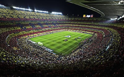 Camp Nou, Barcelona, Catalunha, est&#225;dio de futebol, criativo bandeira da Catalunha, O FC Barcelona Est&#225;dio, A Liga, Espanha, O FC Barcelona