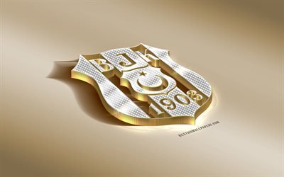 Besiktas JK, Turkish football club, golden silver logo, Istanbul, Turkey, Super League, 3d golden emblem, creative 3d art, football, Besiktas