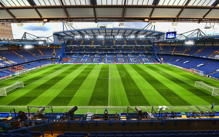 Stamford Bridge, Londra, HDR, tribune, calcio, stadio vuoto, Chelsea Stadium, stadio di calcio, Chelsea FC, inglese stadi, Chelsea Arena