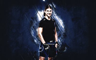 Roxanne Modafferi, UFC, american fighter, blue stone background, Ultimate Fighting Championship