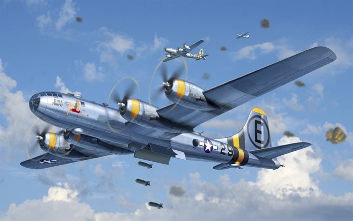 Boeing B-29 Superfortress, Bombardeiro Estrat&#233;gico Americano, USAF, Segunda Guerra Mundial, aeronaves militares americanas, aeronaves da Segunda Guerra Mundial