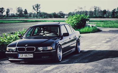 BMW 7, black BMW, legendary BMW, 740IL, E38