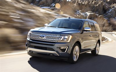 Ford Expedition, 4k, 2018 coches, carretera, Todoterrenos, coches americanos, nueva Expedici&#243;n, Ford