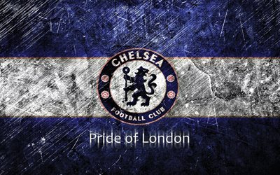 El Chelsea, de la Premier League, Londres, metal, textura, Inglaterra, el f&#250;tbol, el campeonato de f&#250;tbol ingl&#233;s
