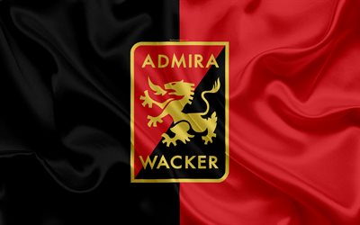 Admira fc, 4k, Austrian football club, emblem, logo, Austrian football championship, football, Modling, Austria, silk texture