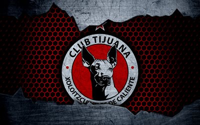 Tijuana, 4k, logo, Liga MX, jalkapallo, Primera Division, football club, Meksiko, grunge, metalli rakenne, Tijuana FC