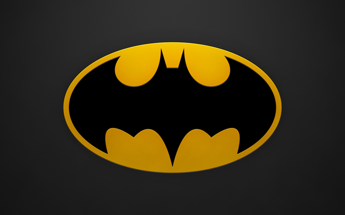 Batman logotyp, 4k, superhj&#228;lte, logotyp, Batman, grunge