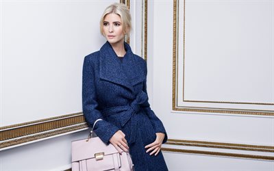 Ivanka Trump, Modelo americano, filha do presidente dos EUA, mulher bonita, casaco azul, modelo de moda