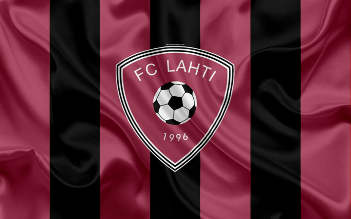 FC Lahti, 4k, finland&#233;s club de f&#250;tbol, emblema, logotipo, finland&#233;s Premier Division, Lahti, Finlandia, de f&#250;tbol, de seda textura