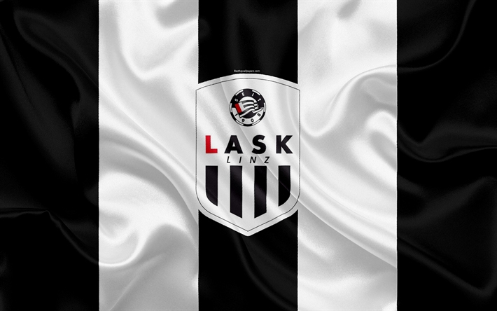 LASK لينز FC, 4k, النمساوي لكرة القدم, شعار, النمساوي الالماني, كرة القدم, لينز, النمسا, نسيج الحرير