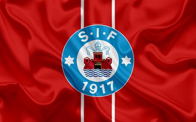Silkeborg FC, 4k, デンマークのサッカークラブ, エンブレム, ロゴ, デンマークのSuperleague, サッカー, Silkeborg, デンマーク, シルクの質感