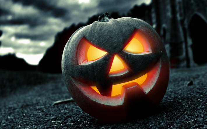 Joyeux Halloween, close-up, de citrouille, de l&#39;obscurit&#233;, de cr&#233;ation, d&#39;Halloween