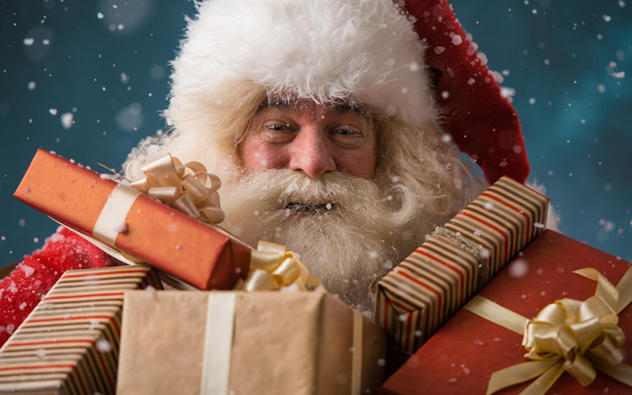 Santa Claus, Merry Christmas, gifts, Happy New year, decoration, xmas, Christmas