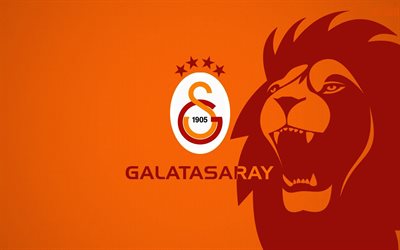 Galatasaray FC, minimal, lion, Super Lig, fan art, creative, Turkish football club, emblem, football, soccer, Galatasaray SK