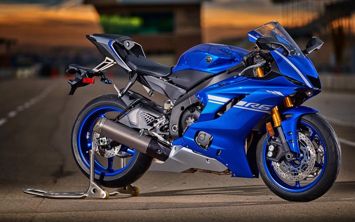 yamaha yzf-r6 blau motorrad, 2019 bikes, superbikes, 2019 yamaha yzf-r6, japanische motorr&#228;der, yamaha