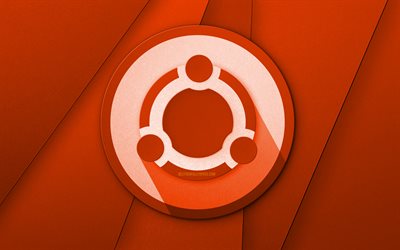 Ubuntu logotipo laranja, 4k, criativo, Linux, laranja design de material, Ubuntu logotipo, marcas, Ubuntu