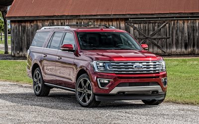 2019, Ford Expedition, Texas Edizione, esterno, vista frontale, rosso, SUV, nuovo rosso Spedizione, auto americane, Ford
