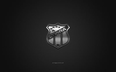 Ceara SC, Brazilian football club, Serie A, Gray logo, Gray carbon fiber background, football, Fortaleza, Brazil, Ceara SC logo