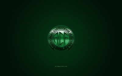chapecoense af, brasilianische fu&#223;ball-club, serie a, green-logo, gr&#252;n-carbon-faser-hintergrund, fu&#223;ball, chapeco, brasilien, chapecoense af-logo