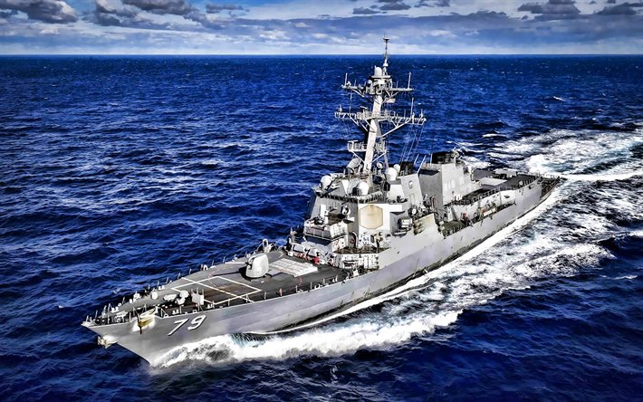 USS Oscar Austin DDG-79, destroyer, Amerikan Deniz Kuvvetleri, ABD ordusu, savaş gemisi, ABD Deniz Kuvvetleri Arleigh Burke sınıfı, HDR