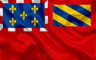 Dijon Bandiera, 4k, texture di seta, di seta, bandiera, citt&#224; francese, Dijon, Francia, Europa, Bandiera di Digione, le bandiere delle citt&#224; francesi