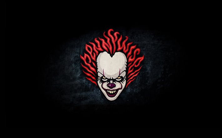 4k, Pennywise, minimal, It Chapter Two, 2019 cars, Detective films, clown, fan art