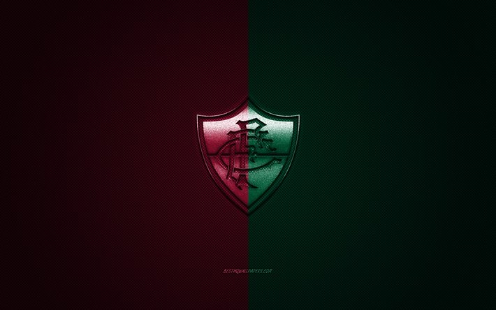 Fluminense FC, club de f&#250;tbol Brasile&#241;o, de la Serie a, Violeta logotipo Verde, Violeta Verde de fibra de carbono de fondo, f&#250;tbol, R&#237;o de Janeiro, Brasil, Fluminense logotipo