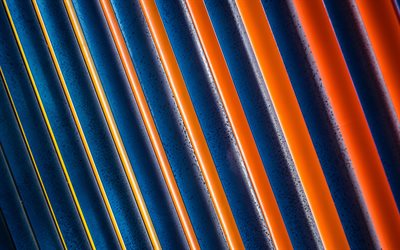 Blue orange lines background, blue metal texture, blue lines background, creative background