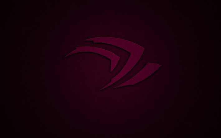 Nvidia purple logo, 4k, purple grunge background, Nvidia, brands, creative, Nvidia 3D logo, grunge art, Nvidia logo