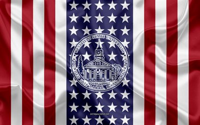 Westfield State University Emblem, American Flag, Westfield State University logo, Westfield, Massachusetts, USA, Westfield State University