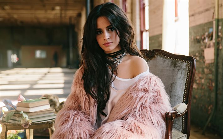 Camila Cabello, american singer, photoshoot, pink portrait, beautiful woman