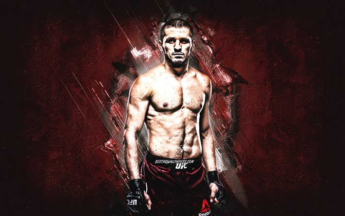 Zelim Imadaev, UFC, MMA, russian fighter, portrait, burgundy stone background, Ultimate Fighting Championship