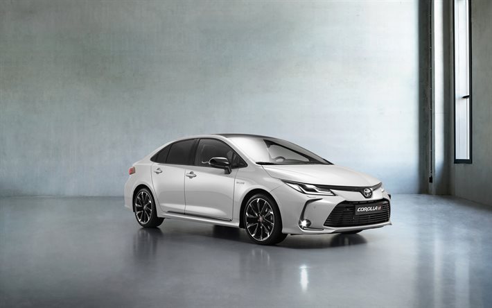 Toyota Corolla GR Sport, 2020, front view, exterior, new white Corolla, Japanese cars, Toyota
