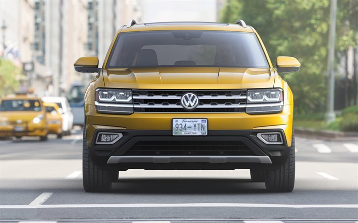 Volkswagen Atlas, 2018, SUV, new Volkswagen, yellow Atlas