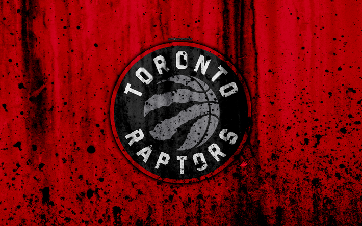4k, Toronto Raptors, grunge, NBA, basket klubb, Eastern Conference, USA, emblem, sten struktur, basket, Atlantic Division