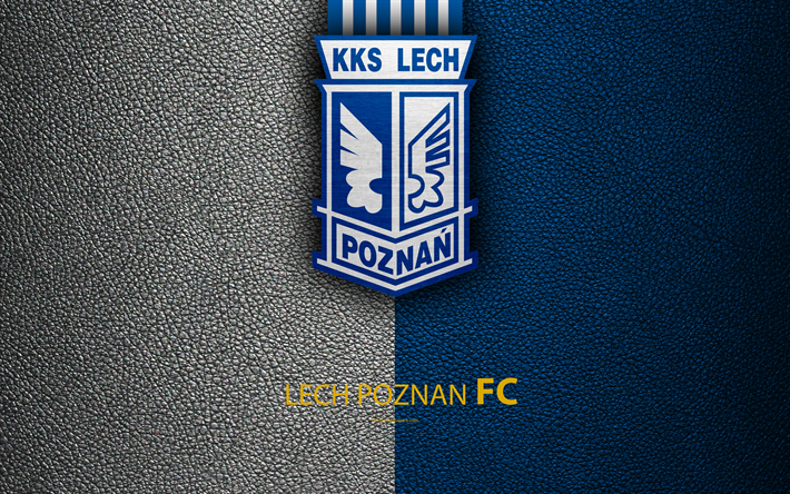 Lech Poznan FC, 4k, fotboll, emblem, logotyp, Polska football club, l&#228;der konsistens, Ekstraklasa, Poznan, Polen, Polsk Fotboll-Vm