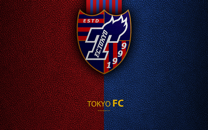 Descargar Fondos De Pantalla El Fc Tokyo Fc 4k Logotipo Textura De Cuero Japones Club De Futbol El Emblema La J League Division 1 De Futbol De Tokio Japon Japon Campeonato De Futbol