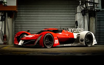 4k, Hyundai N 2025 Vision GT K&#228;site, sportscars, 2017 autot, superautot, Hyundai