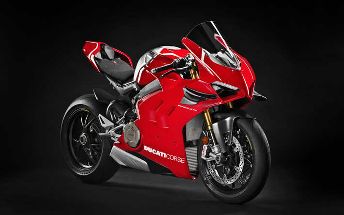 Ducati Panigale V4 R, studio, 2019 bikes, red motorcycle, new Panigale, Ducati