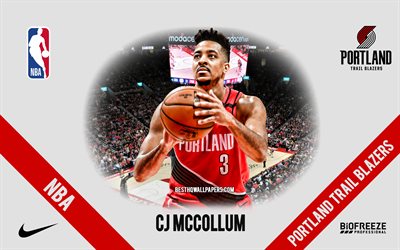 CJ McCollum, Orlando Magic, American Basketball Player, NBA, portrait, USA, basketball, Amway Center, Orlando Magic logo