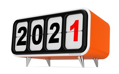 2021 neujahr, 4k, wecker, 2021 auf uhr, frohes neues jahr 2021, uhren, 2021 konzepte, 2021 uhren hintergrund
