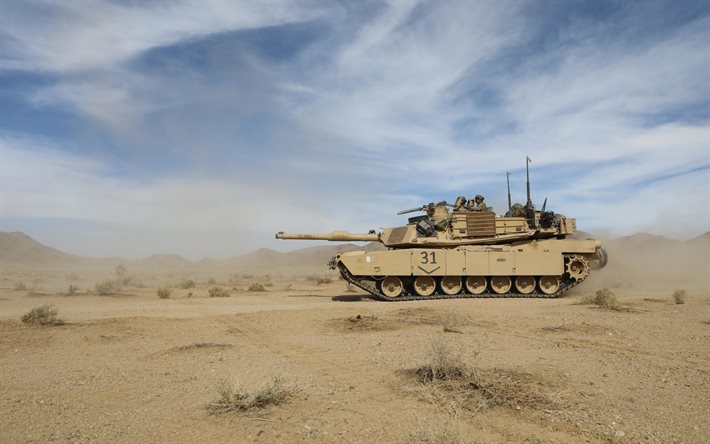 M1 Abrams, tanque de batalha americano principal, ex&#233;rcito dos EUA, tanques, deserto, EUA