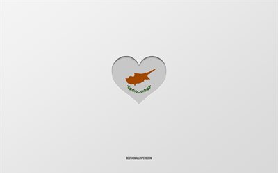 I Love Cyprus, European countries, Cyprus, gray background, Cyprus flag heart, favorite country, Love Cyprus
