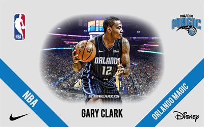 Gary Clark, Orlando Magic, American Basketball Player, NBA, portrait, USA, basketball, Amway Center, Orlando Magic logo