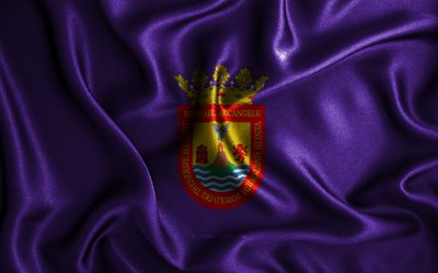 La Laguna bandiera, 4k, seta bandiere ondulate, città spagnole, Giorno di La Laguna, Bandiera di La Laguna, bandiere in tessuto, arte 3D, La Laguna, città della Spagna, La Laguna 3D bandiera